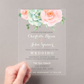 Waterverf Succulent Blush Floral Elegant Wedding Acryl Uitnodigingen (Insitu (Draagbaar))
