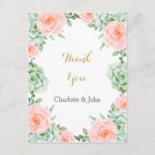 Waterverf Succulent Blush Floral Elegant Wedding Briefkaart (Voorkant)