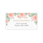 Waterverf Succulent Blush Floral Elegant Wedding Etiket (Voorkant)