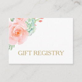 Waterverf Succulent Blush Floral Elegant Wedding Informatiekaartje