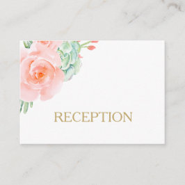 Waterverf Succulent Blush Floral Elegant Wedding Informatiekaartje