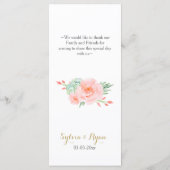 Waterverf Succulent Blush Floral Elegant Wedding Menu (Achterkant)