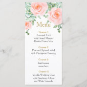 Waterverf Succulent Blush Floral Elegant Wedding Menu (Voorkant)