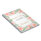 Waterverf Succulent Blush Floral Elegant Wedding Notitieboek (Rechterzijde)