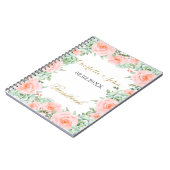 Waterverf Succulent Blush Floral Elegant Wedding Notitieboek (Linkerzijde)