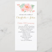 Waterverf Succulent Blush Floral Elegant Wedding Programmakaart (Voorkant)