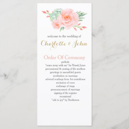 Waterverf Succulent Blush Floral Elegant Wedding Programmakaart