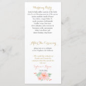 Waterverf Succulent Blush Floral Elegant Wedding Programmakaart (Achterkant)