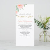Waterverf Succulent Blush Floral Elegant Wedding Programmakaart (Staand voorkant)