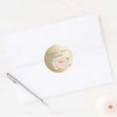 Waterverf Succulent Blush Floral Elegant Wedding Ronde Sticker (Envelop)
