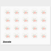 Waterverf Succulent Blush Floral Elegant Wedding Ronde Sticker (Vel)