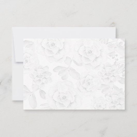 Waterverf Succulent Blush Floral Elegant Wedding RSVP Kaartje (Achterkant)