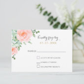 Waterverf Succulent Blush Floral Elegant Wedding RSVP Kaartje (Staand voorkant)