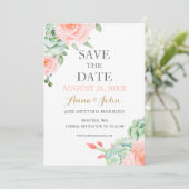 Waterverf Succulent Blush Floral Elegant Wedding Save The Date (Staand voorkant)
