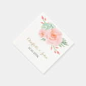 Waterverf Succulent Blush Floral Elegant Wedding Servet (Hoek)