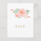 Waterverf Succulent Blush Floral Elegant Wedding Uitnodiging Briefkaart (Voorkant)