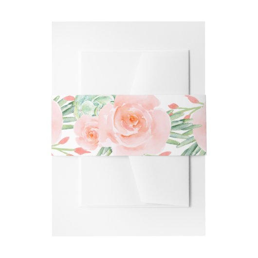 Waterverf Succulent Blush Floral Elegant Wedding Uitnodigingen Wikkel (Voorkant Voorbeeld)
