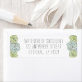 Waterverf Succulent Boho Chic Return-adres Etiket (Insitu)