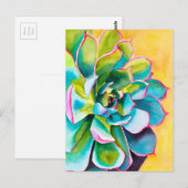 Waterverf succulent botanisch briefkaart (Voorkant / Achterkant)