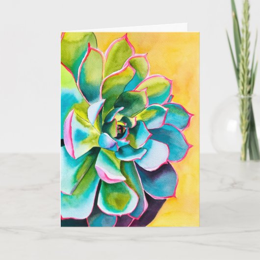 Waterverf succulent botanisch kaart (Voorkant)