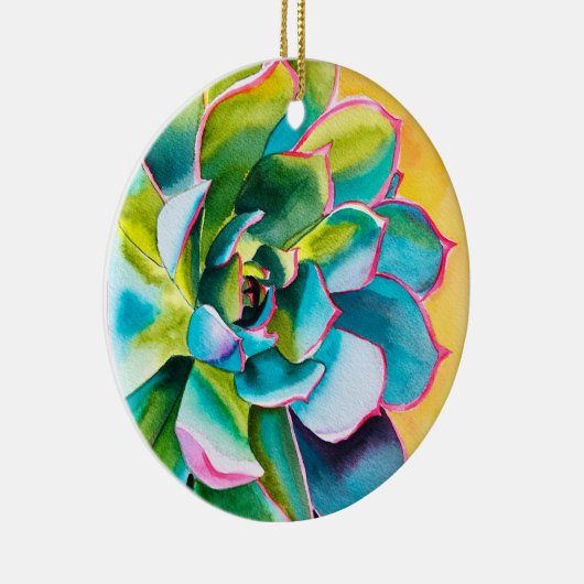 Waterverf succulent botanisch keramisch ornament (Rechts)