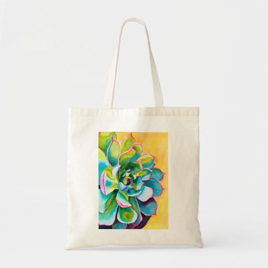 Waterverf succulent botanisch tote bag (Voorkant)