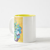 Waterverf succulent botanisch tweekleurige koffiemok (Voorkant links)