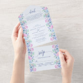 Waterverf Succulent Botanische bruiloft All In One Uitnodiging (Afscheurbaar)