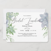 Waterverf Succulent Bridal Luncheon Uitnodiging (Voorkant)