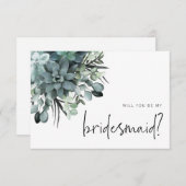 Waterverf Succulent Bridesmaid Voorstel Nota Kaart (Voorkant / Achterkant)