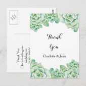 waterverf succulent bruiloft bedankjes briefkaart (Voorkant / Achterkant)