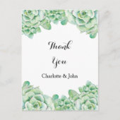 waterverf succulent bruiloft bedankjes briefkaart (Voorkant)