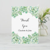 waterverf succulent bruiloft Dank u Bedankkaart (Staand voorkant)