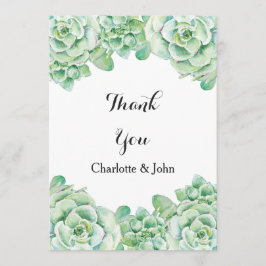waterverf succulent bruiloft Dank u Bedankkaart