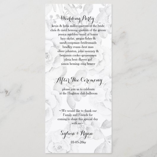 waterverf succulent bruiloft programma's (Achterkant)