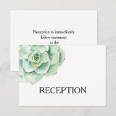 waterverf succulent bruiloft receptie uitnodigen informatiekaartje (Voorkant / Achterkant)