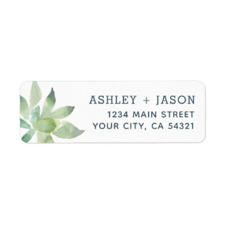 Waterverf Succulent Bruiloft Retouradres Labels