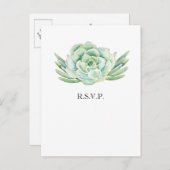 waterverf succulent bruiloft RSVP Uitnodiging Briefkaart (Voorkant / Achterkant)