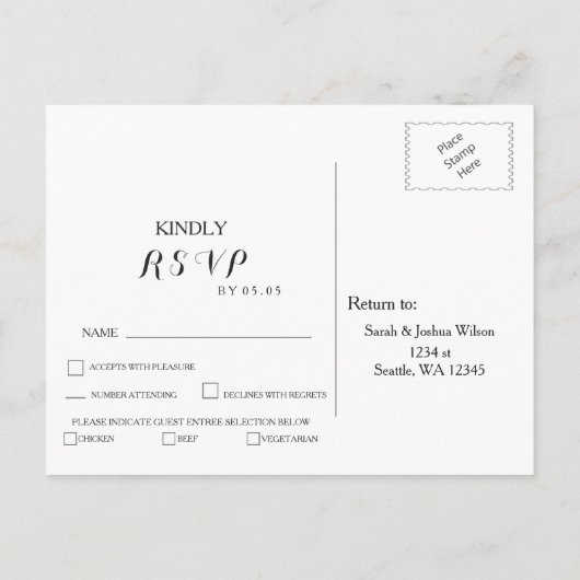 waterverf succulent bruiloft RSVP Uitnodiging Briefkaart (Achterkant)