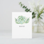 waterverf succulent bruiloft RSVP Uitnodiging Briefkaart (Staand voorkant)