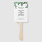 Waterverf Succulent Cactus Floral Wedding Programm Handwaaier (Achterkant)