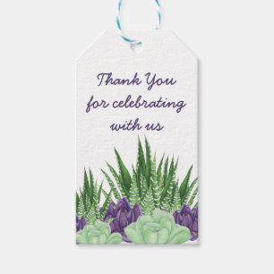 Waterverf Succulent Cactus Garden Dank je wel guns Cadeaulabel