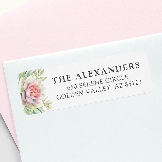 Waterverf Succulent Cactus Groot retouradres Etiket