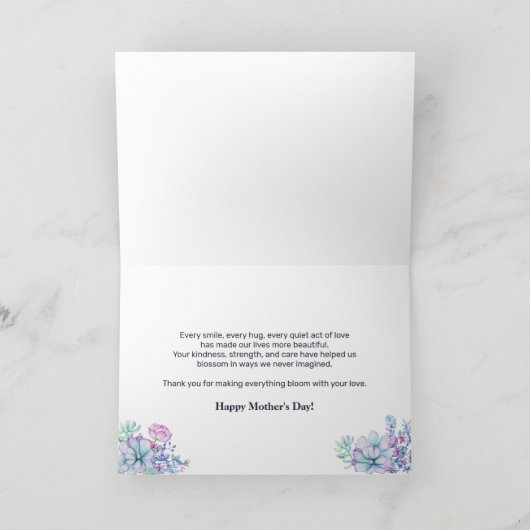 Waterverf Succulent & Cactus Moederdag Kaart (Binnen)