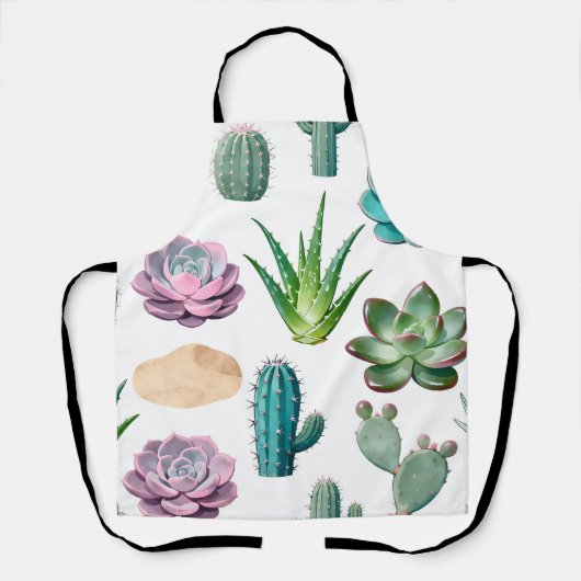 Waterverf Succulent Cactus Patroon Schort (Voorkant)