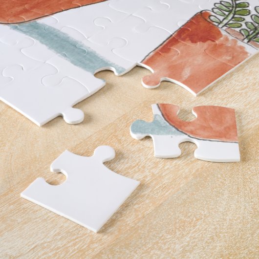 Waterverf Succulent Cactus Plant Legpuzzel (Zijkant)