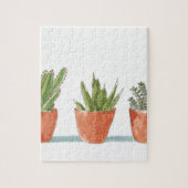 Waterverf Succulent Cactus Plant Legpuzzel (Verticaal)