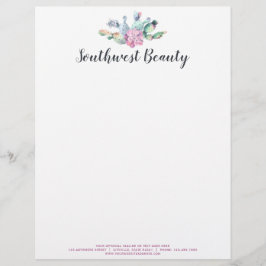 Waterverf Succulent Cactus Prickly Pear Bohemian Briefhoofd