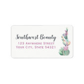 Waterverf Succulent Cactus Prickly Pear Bohemian Etiket (Voorkant)