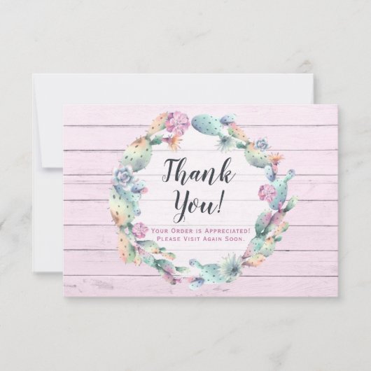 Waterverf Succulent Cactus Rustic - Hartelijk dank Kaart (Voorkant)